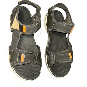 Men Skechers Go Walk Arch Fit Mission Cushioned Strap Sandals comfort size 13